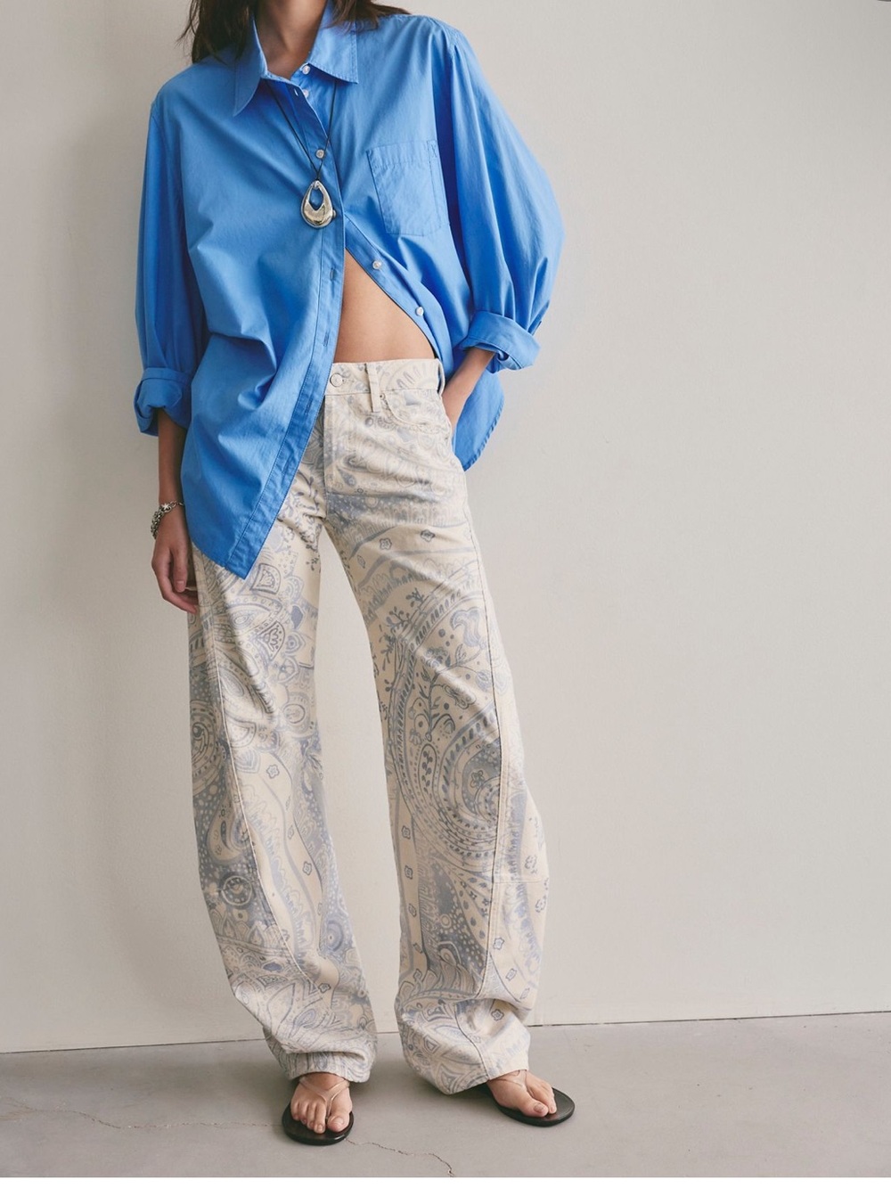 Free People Fable Printed Twisted Jean - Picture 3 of 7